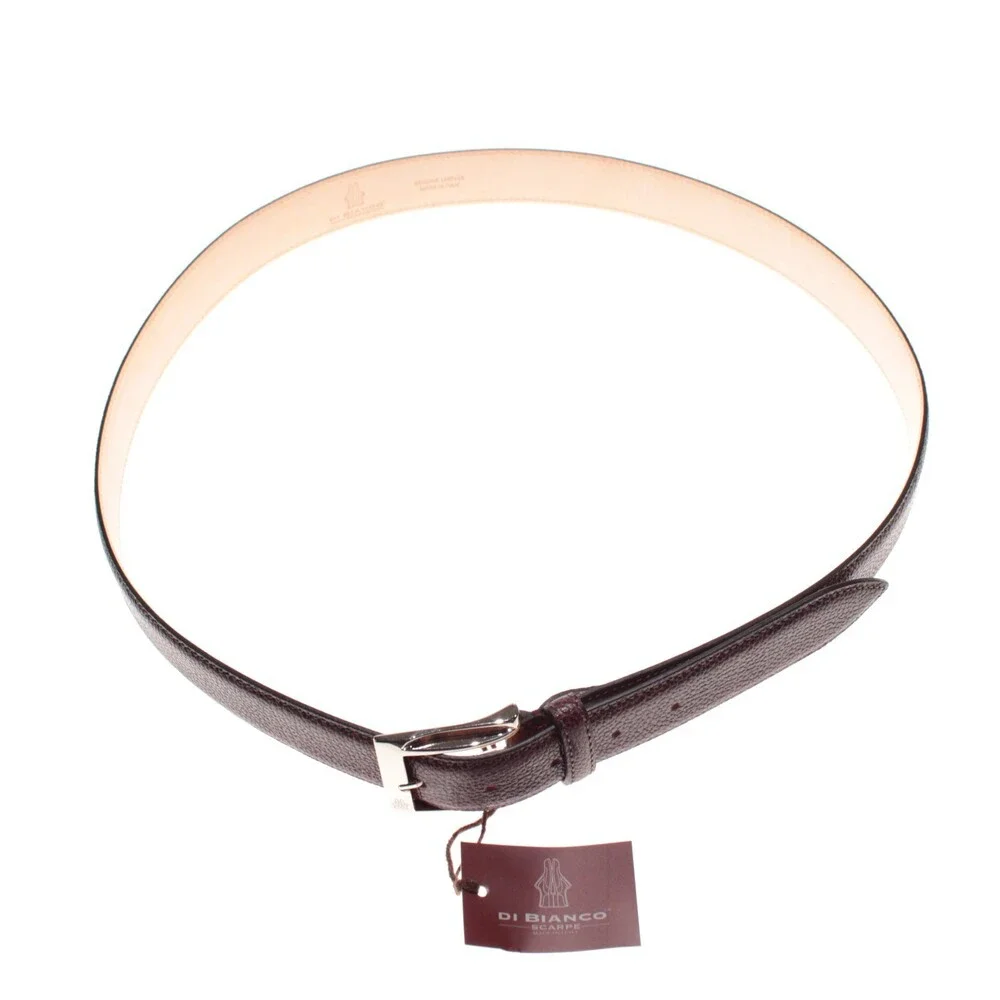 Di Bianco NWT Cut to Size Dress Belt In Dark Red Pebbled Leather One Size